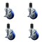 Service Caster 4'' SS Blue Poly Swivel 1-5/8'' Expanding Stem Caster Set with Brake, 4PK SCC-SSEX20S414-PPUB-BLUE-TLB-158-4 - alternate 1